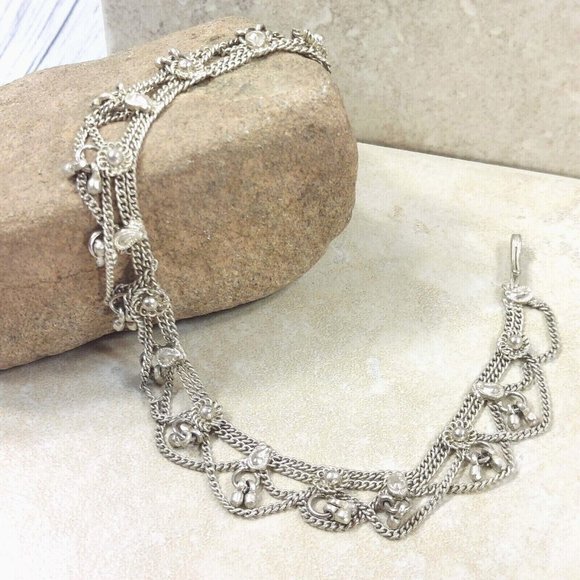 Ankle Bracelet Silver-Tone Anklets Boho Jewelry Leg  Vintage Trinket Jewel Gift - Picture 2 of 8